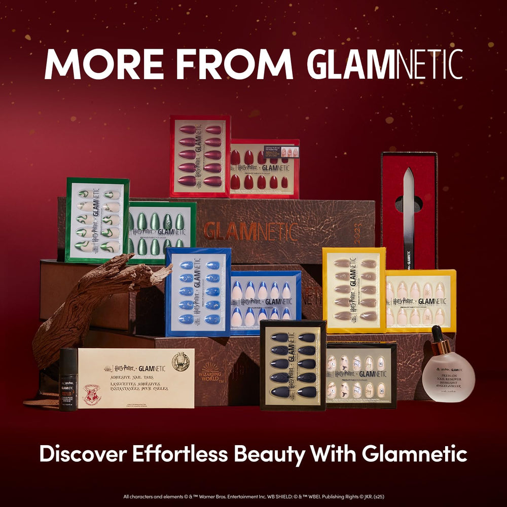 Glue, file, cuticle stick, and alcohol pad included for easy setup