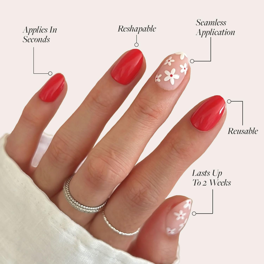 Glamnetic short oval press-on nails offer a comfortable, customizable fit.