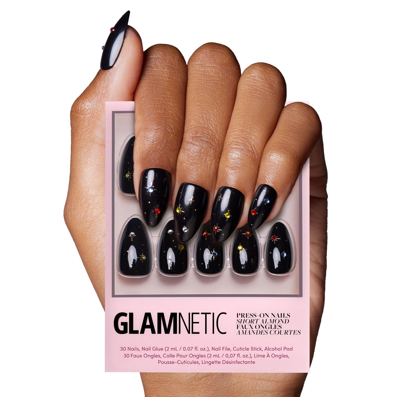Glamnetic Winter Comet nails in glossy close-up for salon-quality shine.