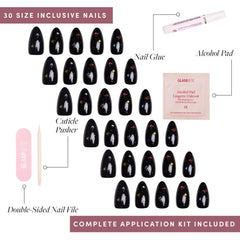 Glamnetic Winter Comet short almond shape shown for comfortable, flattering wear.