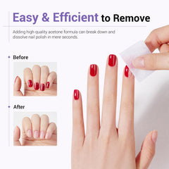 Glamonade remover features grape seed oil for nourishing care during removal.