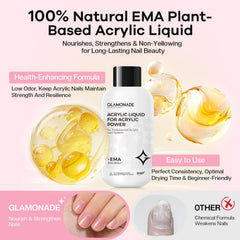 Glamonade acrylic liquid for smooth application and durable adhesion.