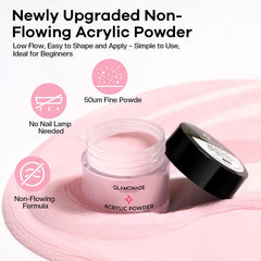 Glamonade pink acrylic powder for soft, classic nail enhancements.