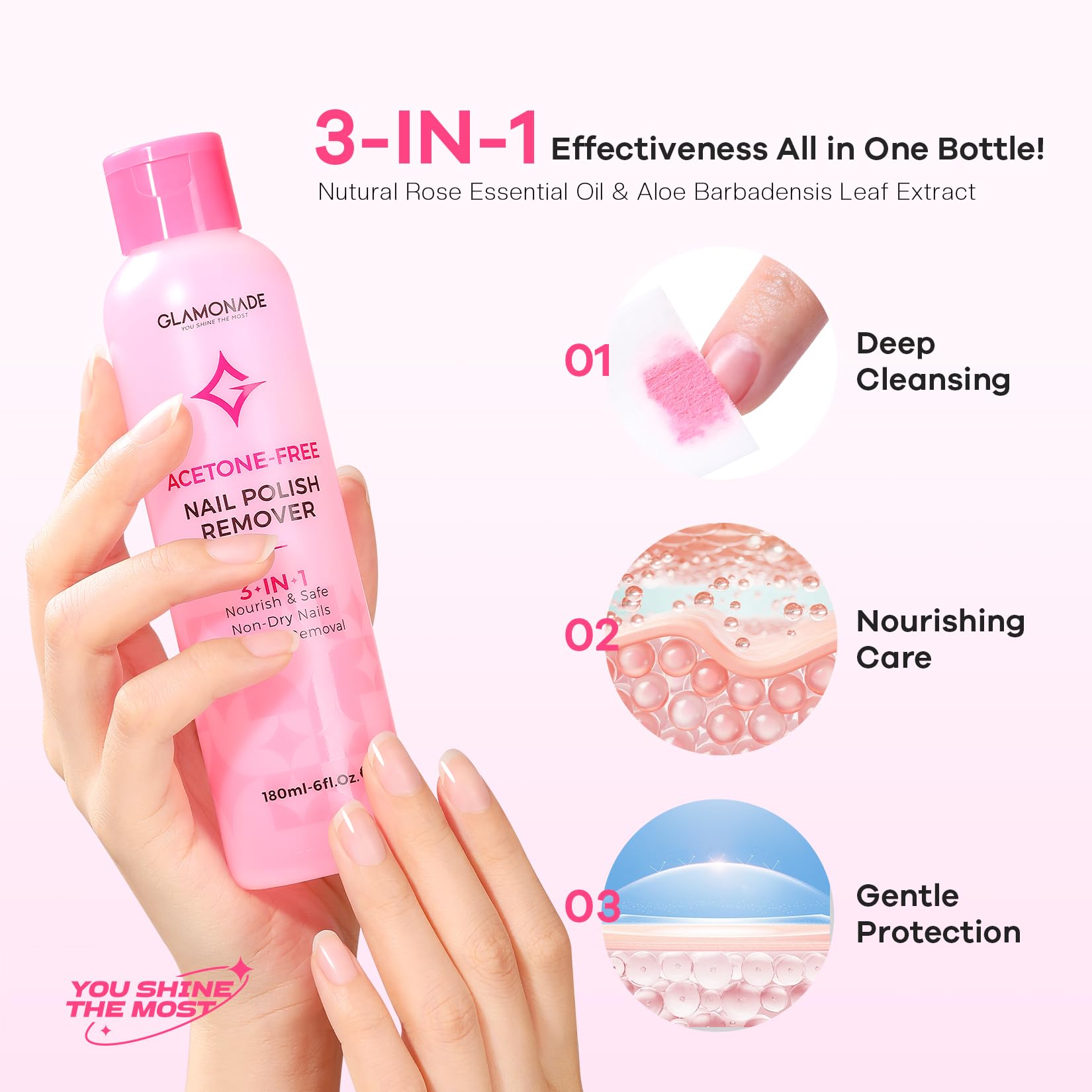 Glamonade at home nail care setup with remover on vanity