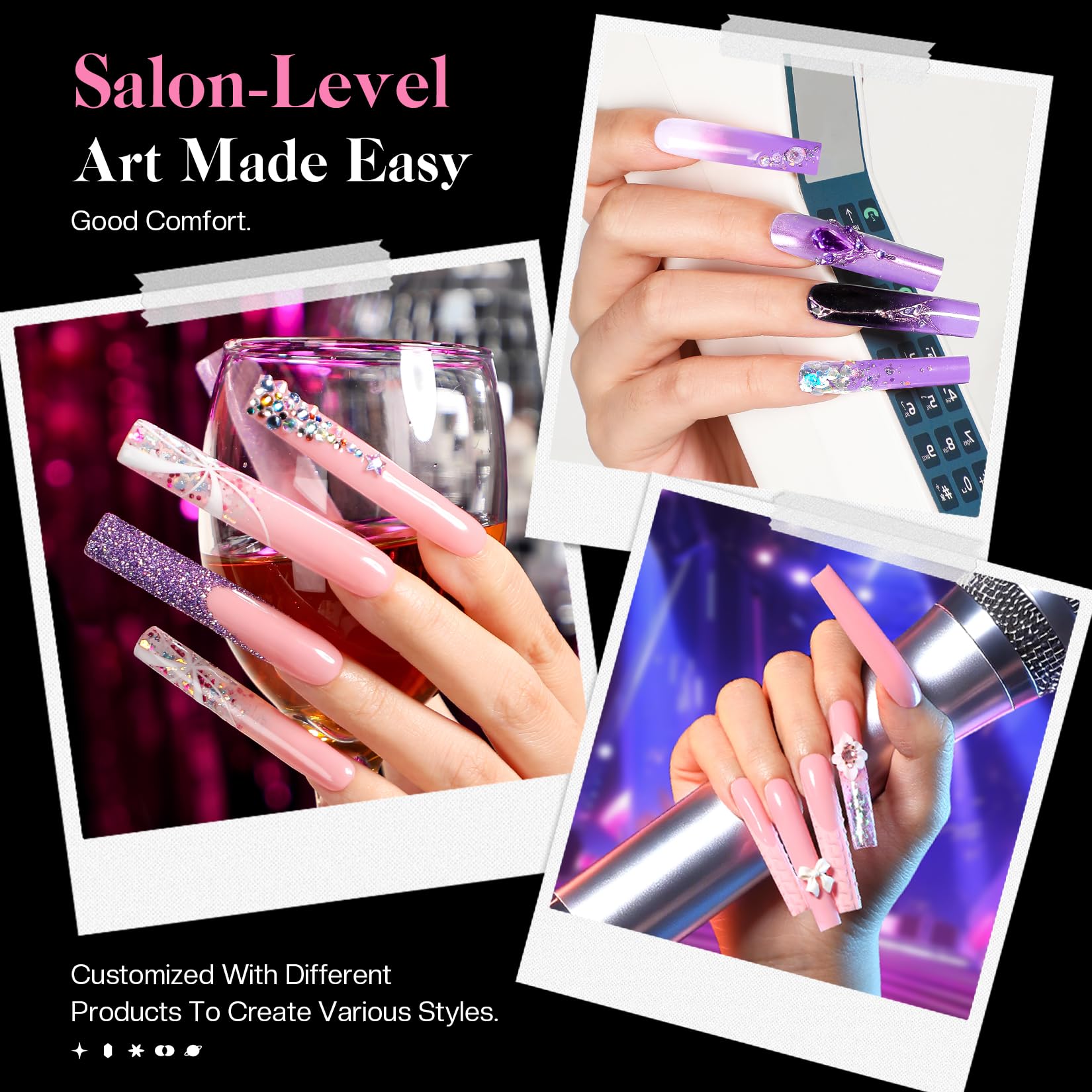 Glamonade No-gap tips help save time during shaping and application.