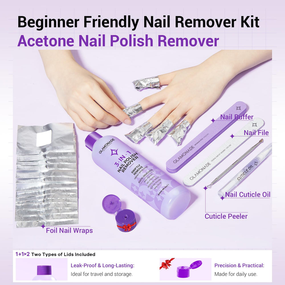 Glamonade nail file provides precise prep for removal steps