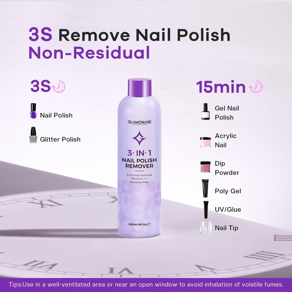 Glamonade acrylic nails bonded with nail glue for sturdy extensions