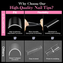 Glamonade Odorless acrylic material ensures safer, comfortable nail applications.