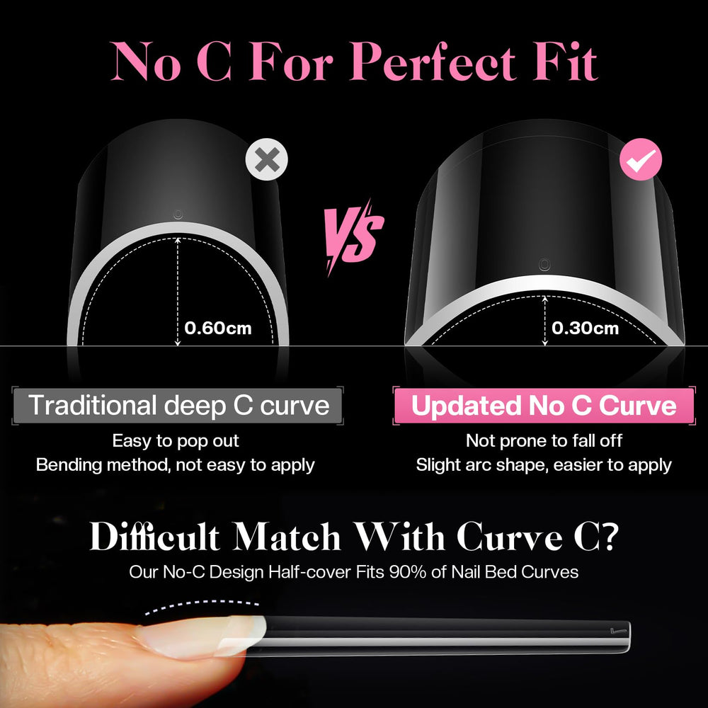Glamonade Versatile 3XL tips suit coffin, ballerina, and stiletto looks.