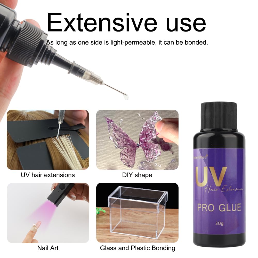 GlamorDove styling comb provides smooth hair integration during styling.