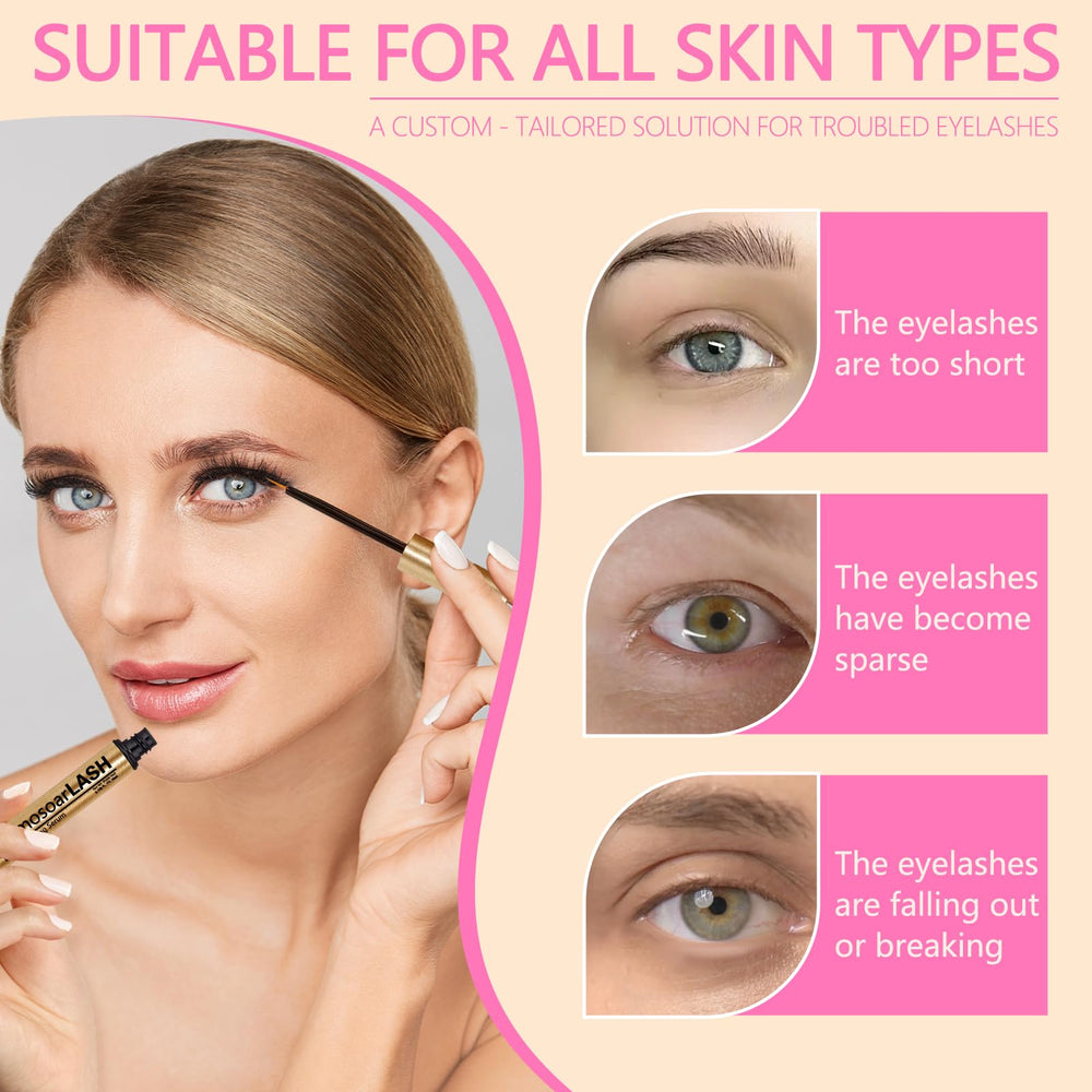 Glamosoar Lash Serum eye close-up with natural definition