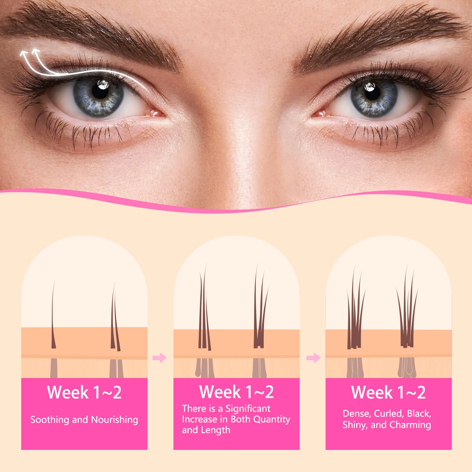 Glamosoar Lash Serum moisture-glide on lashes