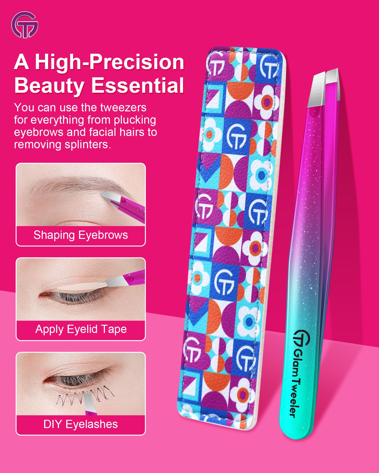 GlamTweeler grooming versatility for facial hair and eyebrows, unisex use.