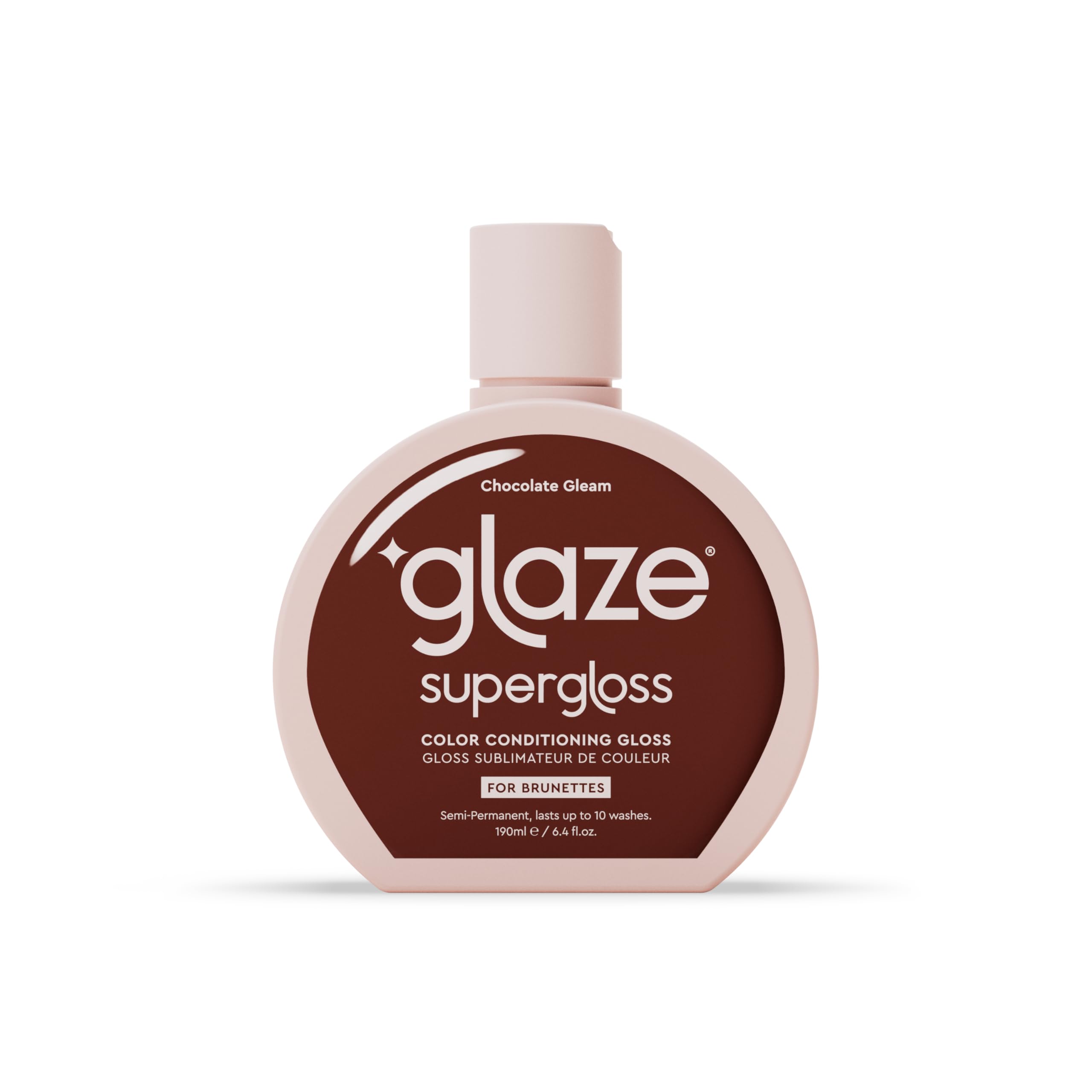Glaze Supergloss Chocolate Gleam bottle pour shows easy pigment dispersion for lasting shine.