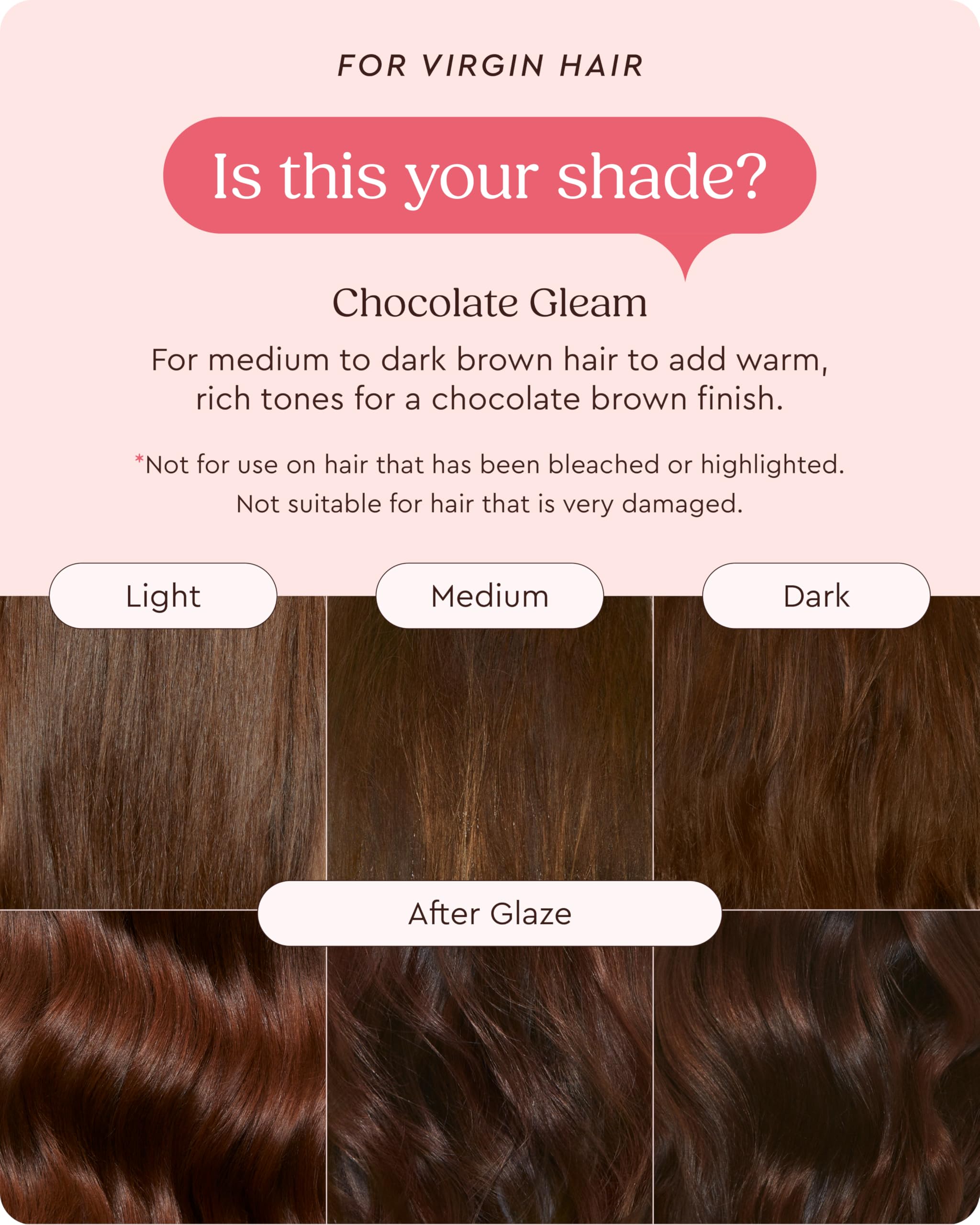 Glaze Supergloss virgin hair shine shows soft, hydrated strands.