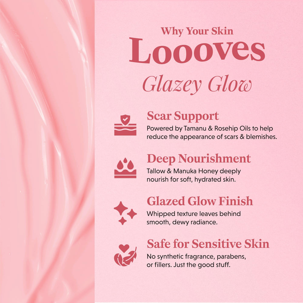 Glazey Glow application closeup shows easy daily use.