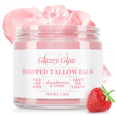 Glazey Glow balm label shows natural ingredients for hydrated skin.