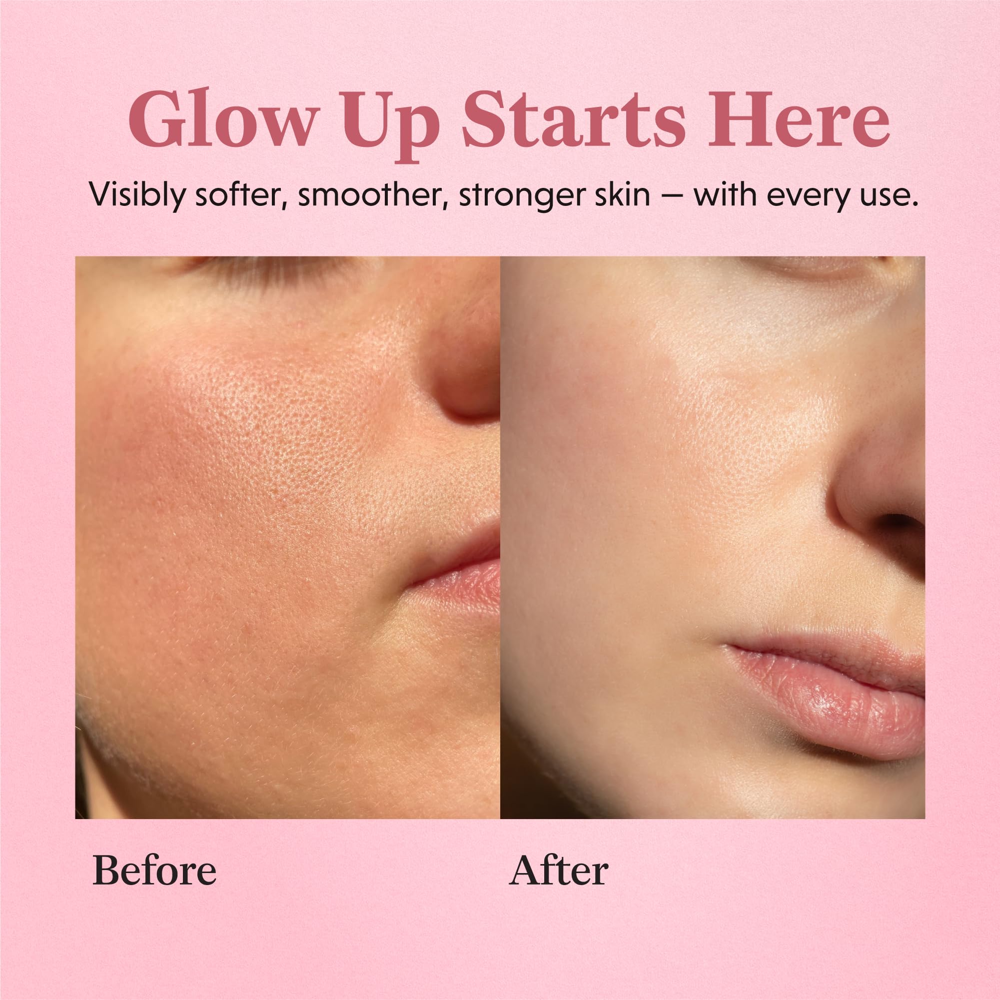 Glazey Glow botanical oils graphic showcases tamanu and rosehip benefits.