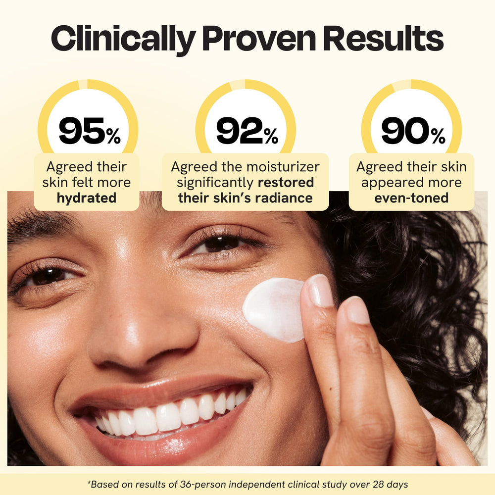 Gleamin Brightening Face Moisturizer texture swatch reveals smooth, lightweight cream