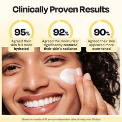Gleamin Brightening Face Moisturizer texture swatch reveals smooth, lightweight cream