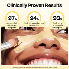 Gleamin mask applied with applicator brush for a quick 10-minute treatment
