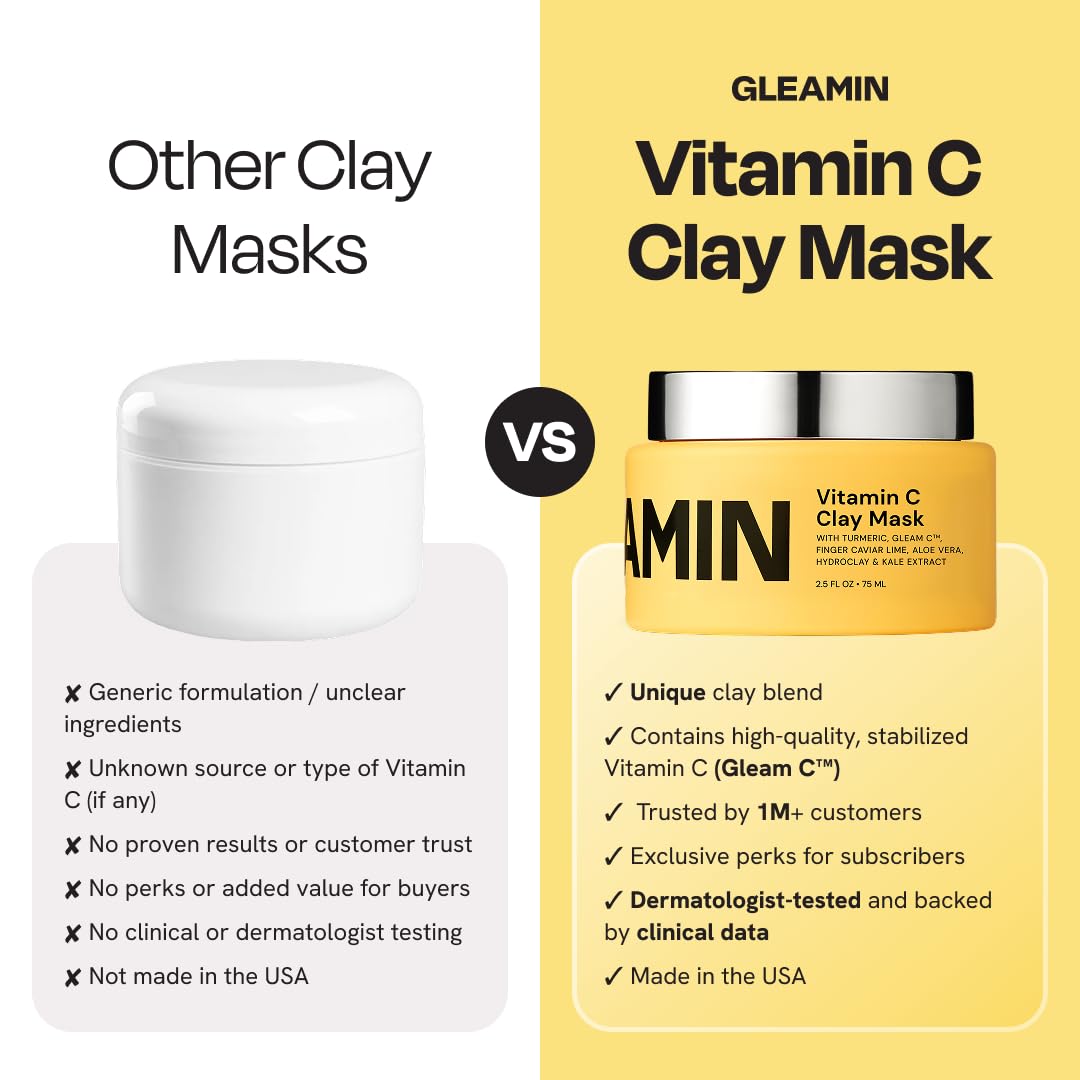 Gleamin mask drying on skin to even texture and glow