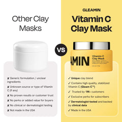 Gleamin mask drying on skin to even texture and glow