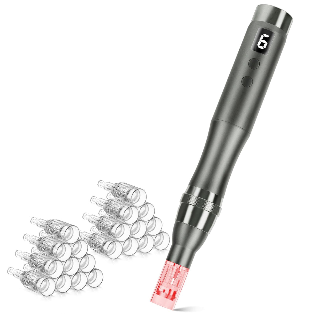 Glemme 0.25mm derma roller pen front view for at-home skin care.