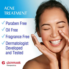 Glenmark Adapalene Gel applied to the face for daily acne care.