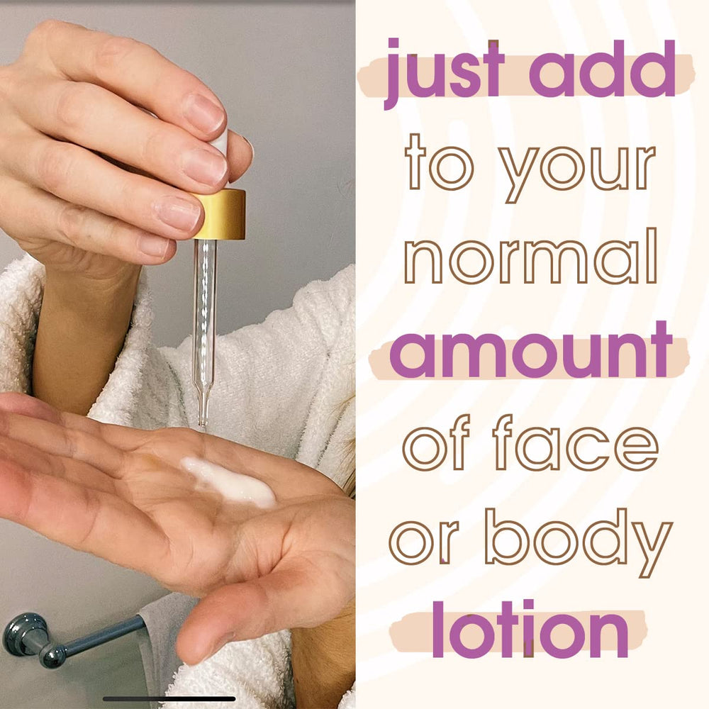 GLEOW Face Tanning Drops mixed with moisturizer to customize your tan