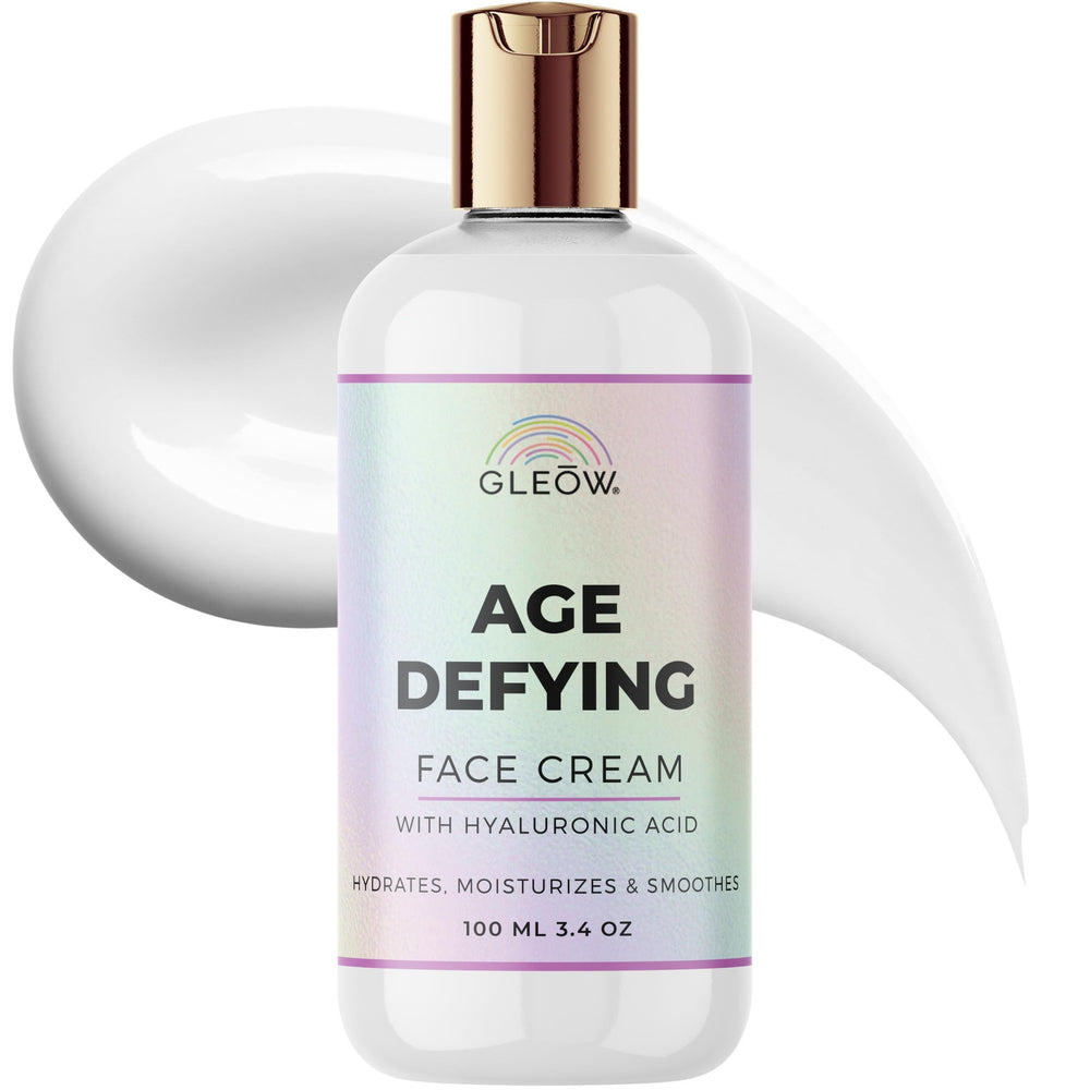 GLEOW Hydrating Day Night Face Cream jar close-up highlighting rich moisture for day and night use.