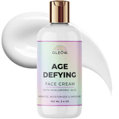 GLEOW Hydrating Day Night Face Cream jar close-up highlighting rich moisture for day and night use.