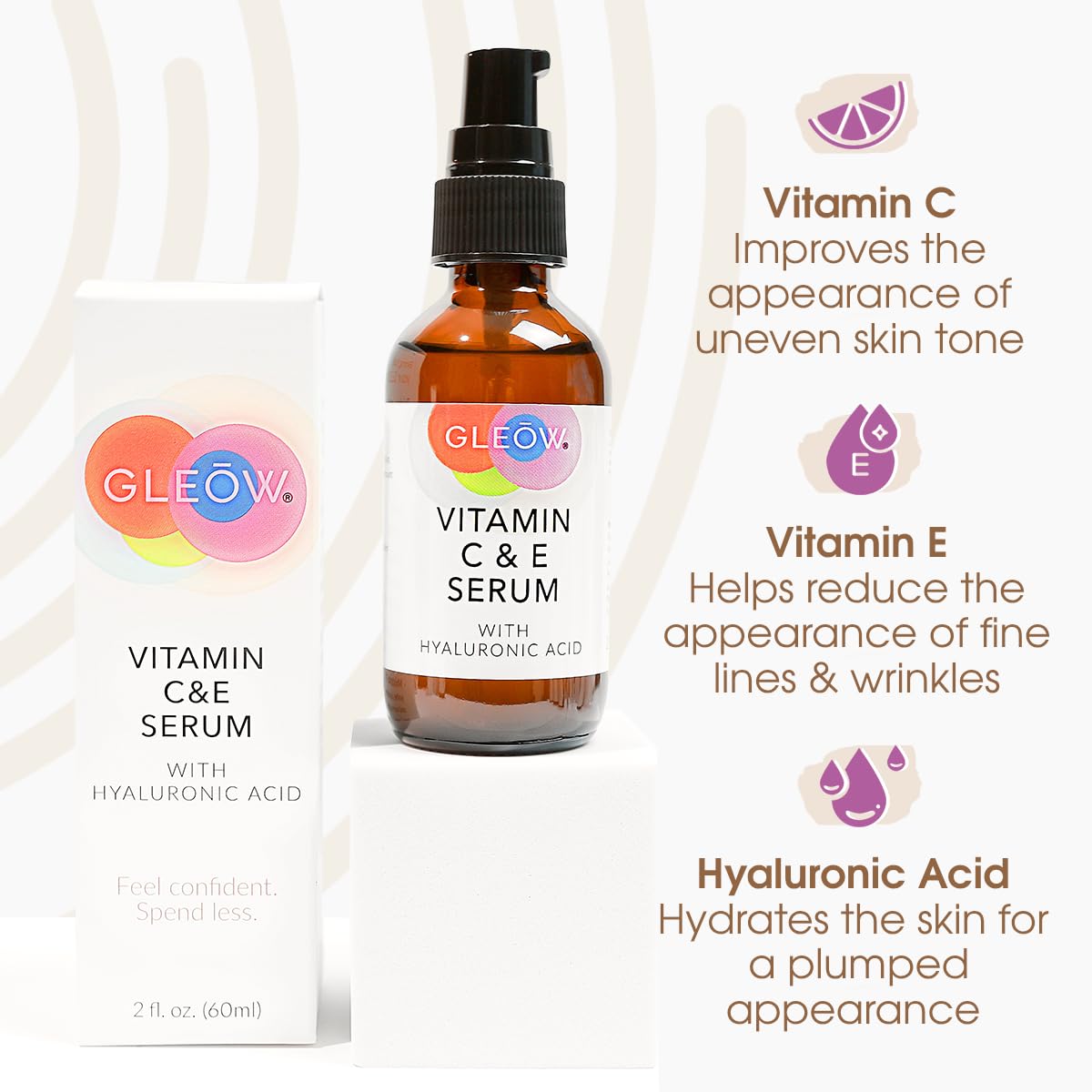 GLEOW Vitamin C Serum used in the morning routine for a radiant start.
