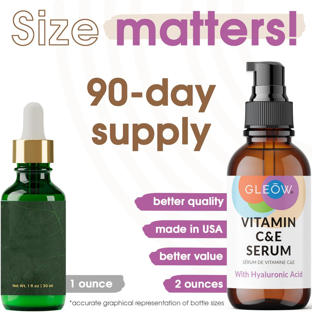 GLEOW Vitamin C Serum pump dispense shows precise, clean application.