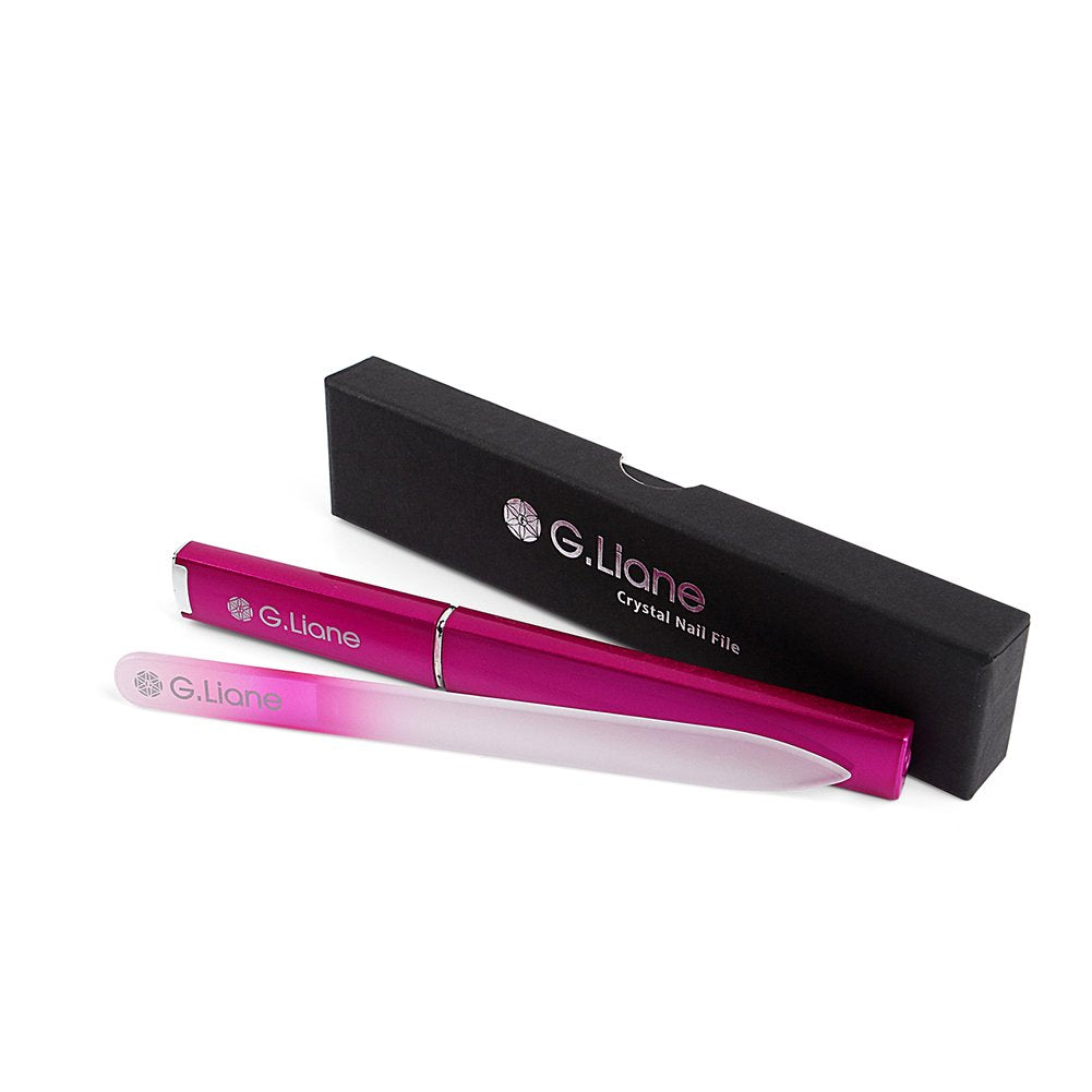 G.Liane Crystal Nail File Set Rainbow Pink packaging shows premium gift-ready presentation