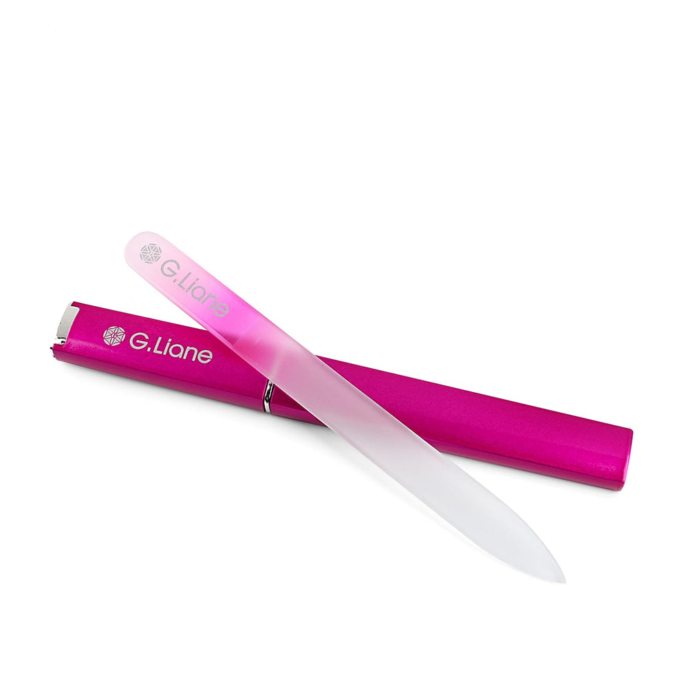 Rainbow Pink glass file for home or salon nail shaping