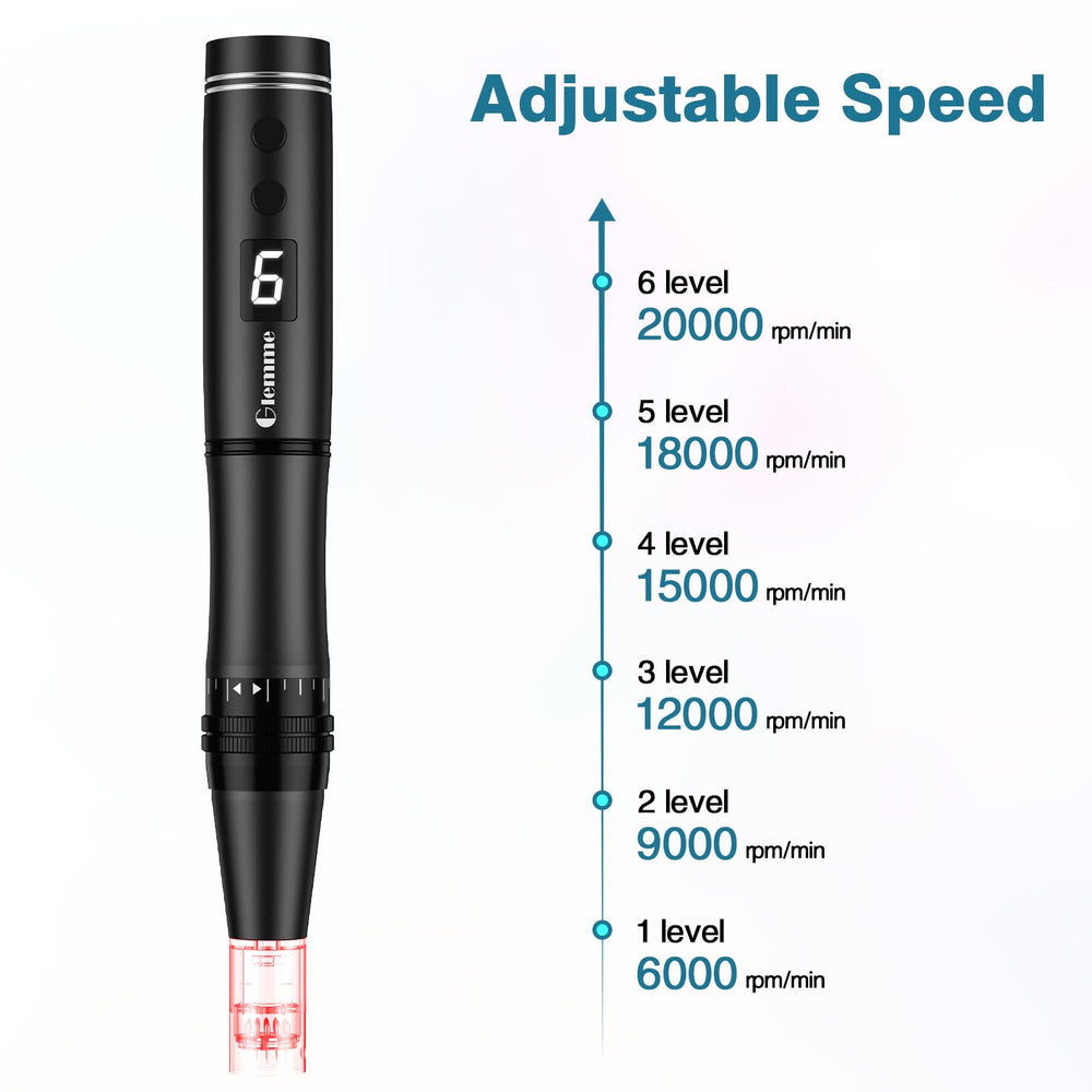 Glimme microneedling pen for facial and hair use with compact design
