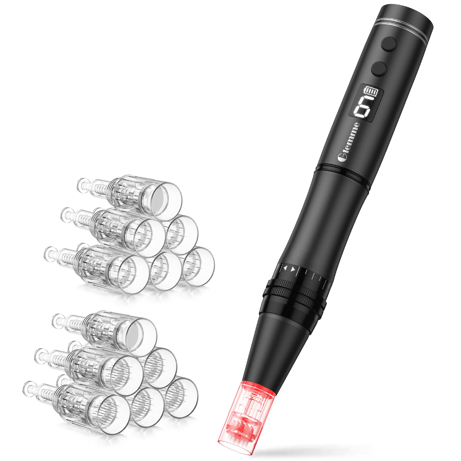 Glimme microneedling pen side view for safe at-home exfoliation