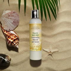 Glimmer Goddess almond-milk-shea-butter nourishes while the tan builds
