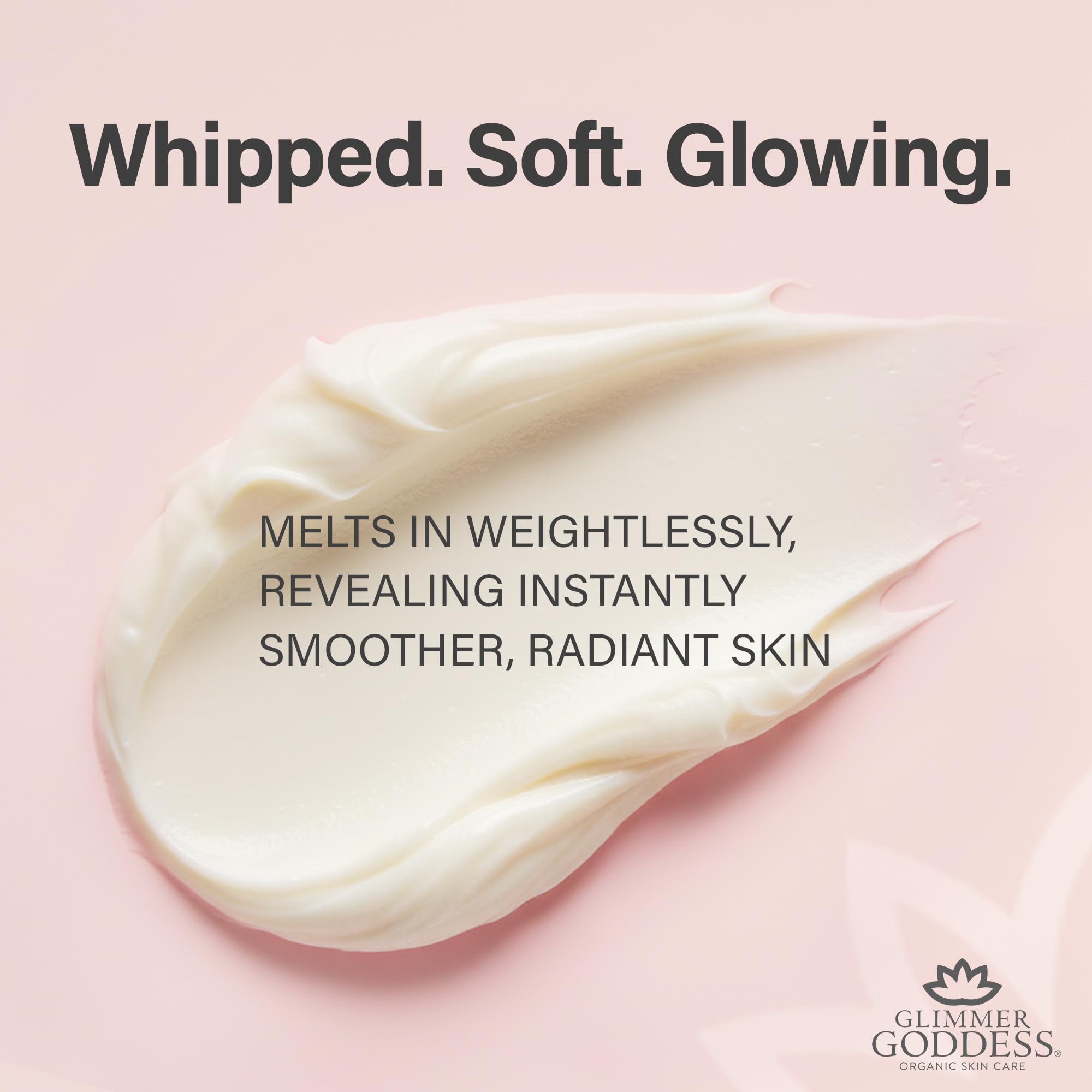 GLIMMER GODDESS almonds and coconut oil add softness to skin