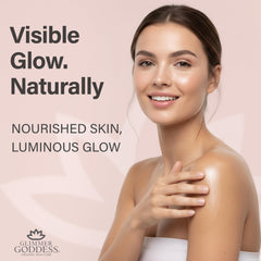 Glimmer Goddess fast-absorbing formula dries quickly without greasiness.