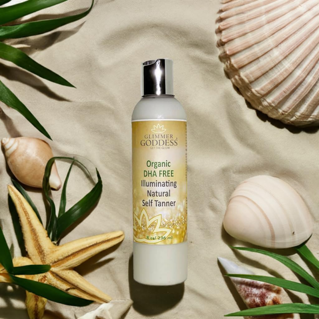 Glimmer Goddess organic ingredient label highlights toxin-free formula