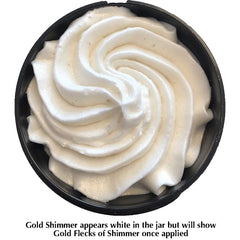 Glimmer Goddess organic ingredients label emphasizes natural skincare.