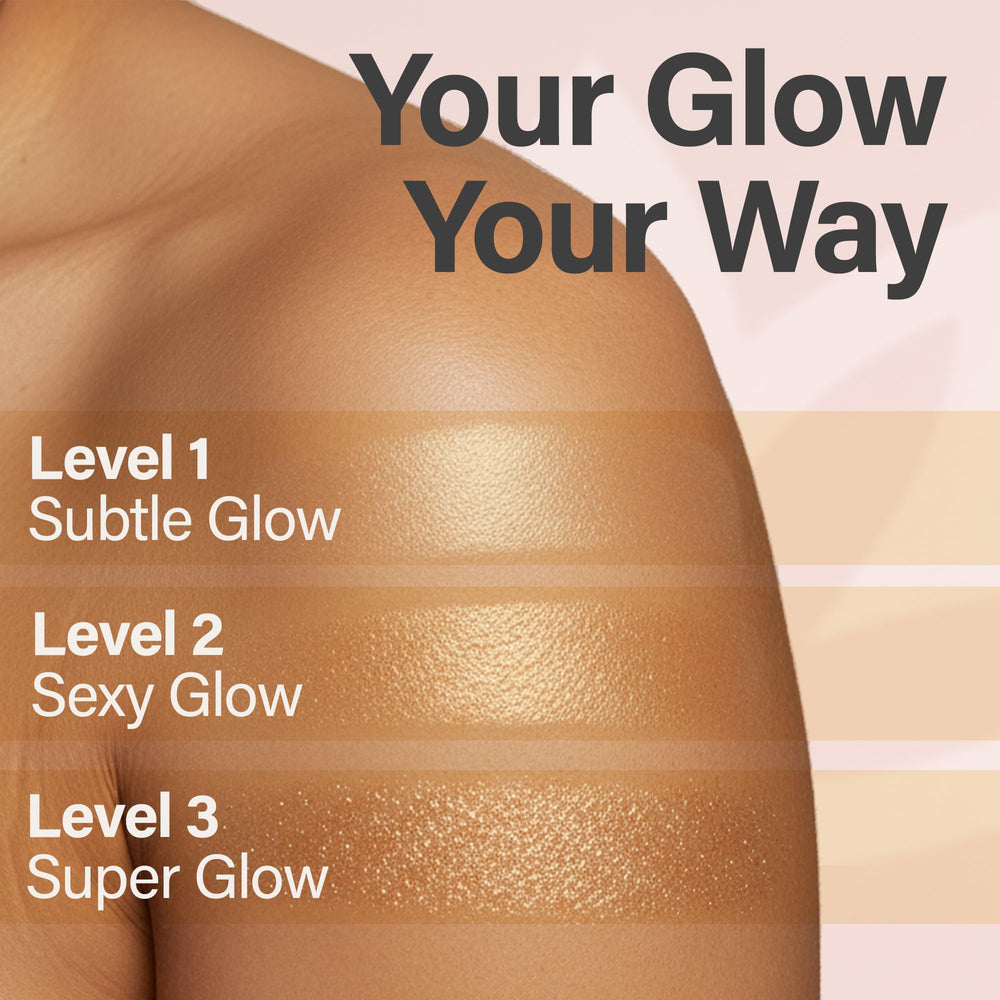 GLIMMER GODDESS Spa-like application on arms or legs for radiant everyday glow.