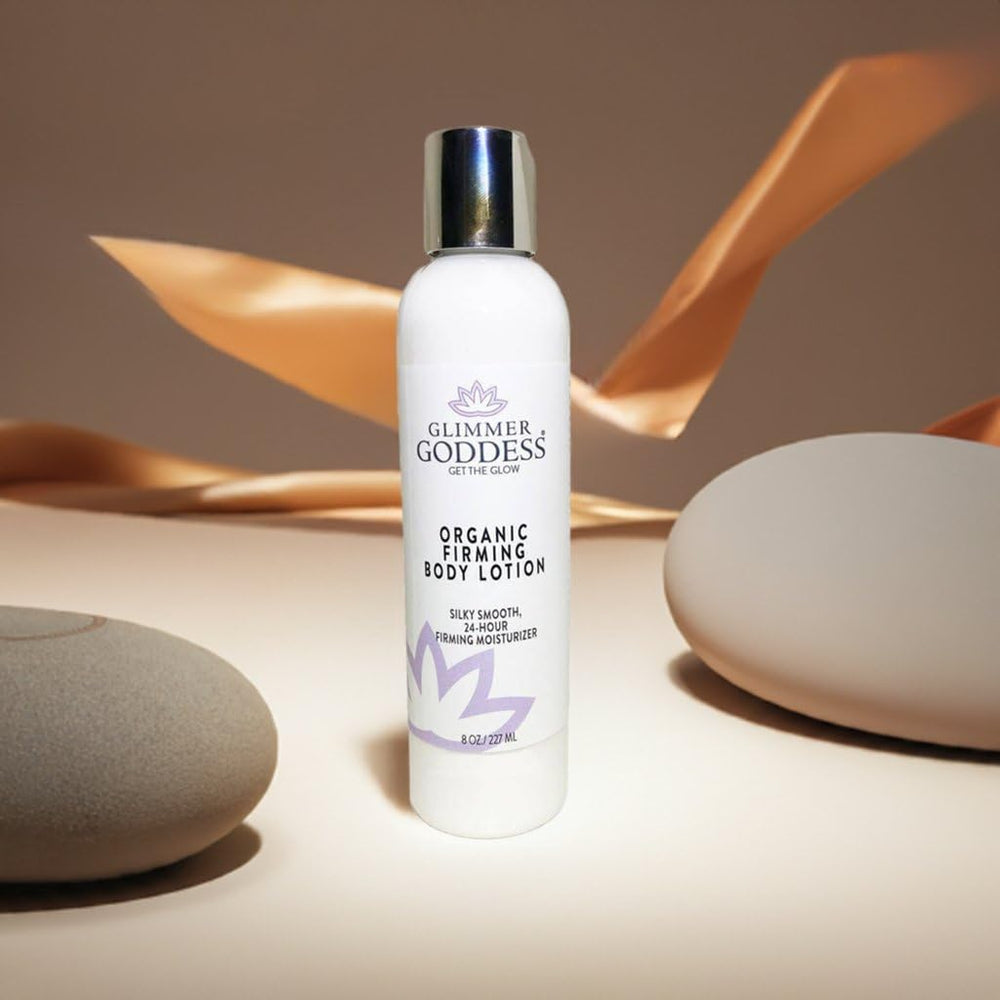 GLIMMER GODDESS shea and cocoa butter highlight rich, smoothing ingredients.