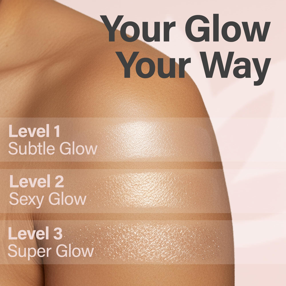Glimmer Goddess Shimmer Body Butter rose gold glow accents offer a soft shimmer.