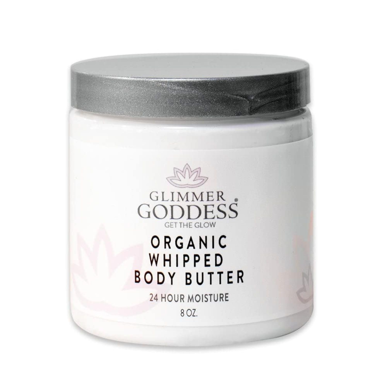 Glimmer Goddess whipped body butter tub close-up showing rich hydration and smooth texture