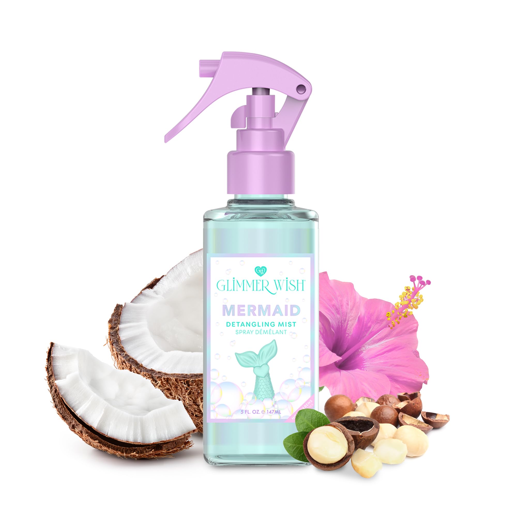 Glimmer Wish Mermaid Detangler bottle eases knot removal for kids