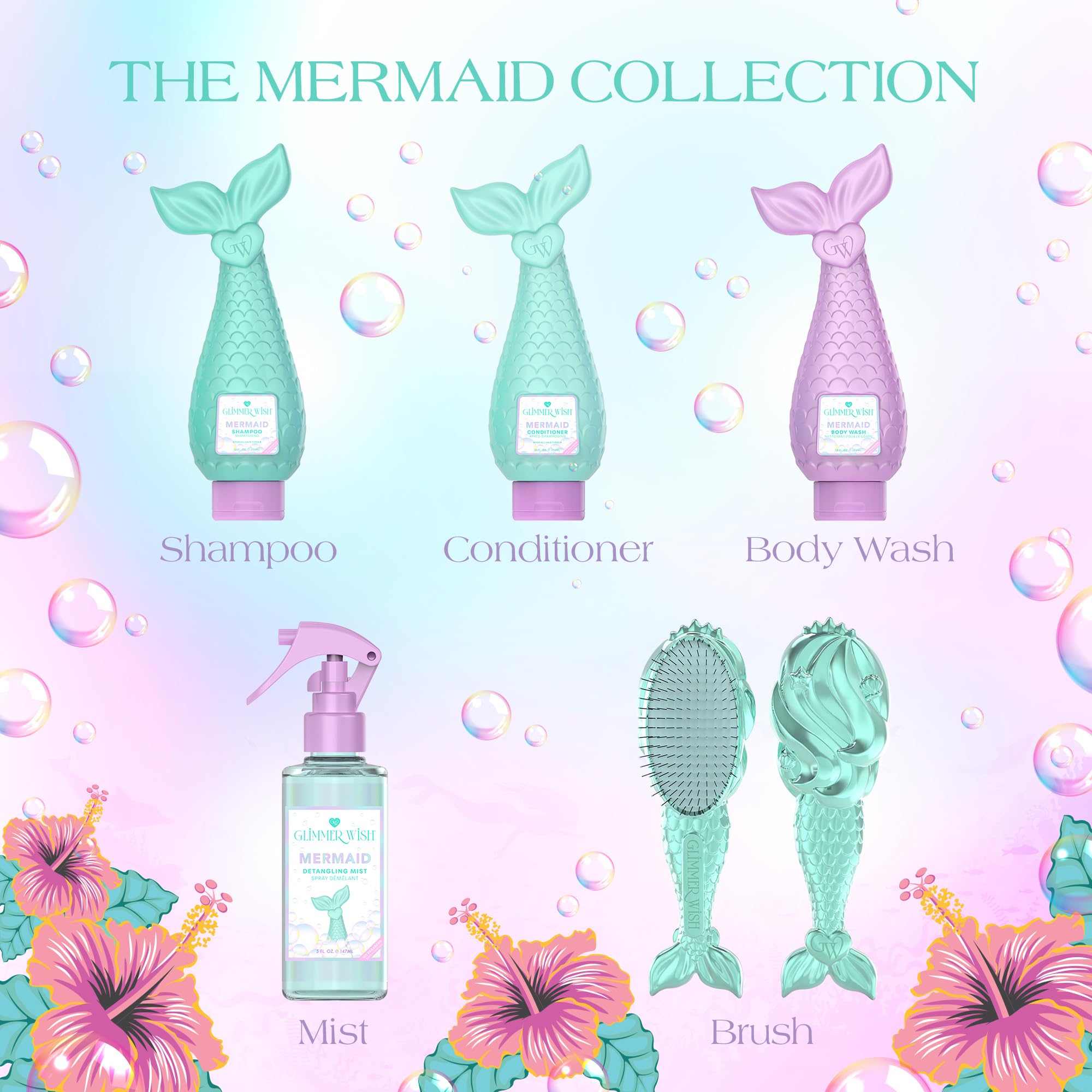 Glimmer Wish Mermaid Kids Body Wash recycled packaging emphasizes eco-friendly design