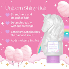 Glimmer Wish Unicorn Kids Conditioner being poured for quick application.